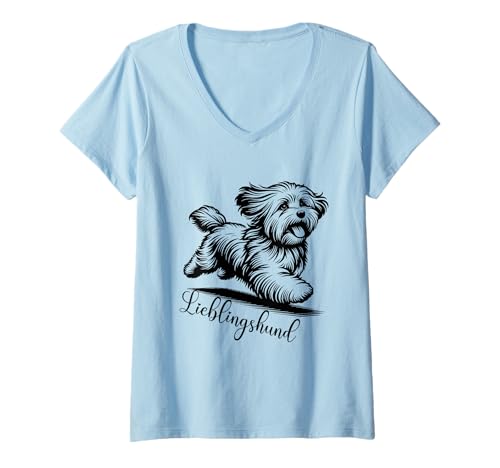 Damen Havaneser Hund Havaneser Design Hunde Havaneser T-Shirt mit V-Ausschnitt Damen Havaneser Hund Havaneser Design Hunde Havaneser T-Shirt mit V-Ausschnitt von Havaneser Mama Havaneser Liebhaber Hunde Geschenk