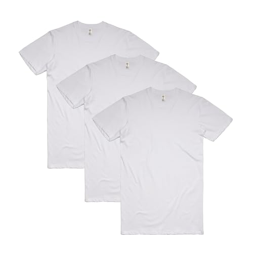 Have It Tall Men's Cotton Extra Long T Shirt, Herren Extra Tall T-Shirt, Extra lang geschnitten, 3-Pack Wht Wht Wht 3X-Large Tall von Have It Tall