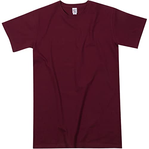 Have It Tall Men's Premium Stretch Cotton T Shirt, Herren 4-Way Stretch Tall T-Shirt, extra lang geschnitten Burgundy X-Large Tall von Have It Tall