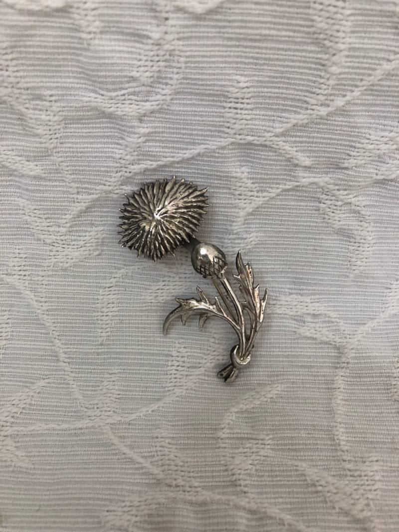 Lang Sterling Silber Brosche Distel Blume Schottland Symbolik von HavenbytheSea