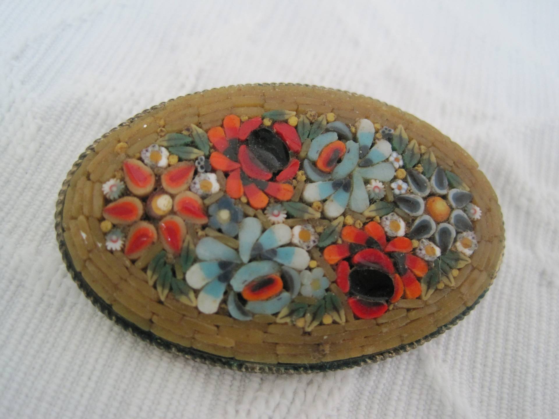 Vintage Mikro Mosaik Brosche Glas Bunte Blumen Italien Vintage Mikro Mosaik Brosche Glas Bunte Blumen Italien von HavenbytheSea