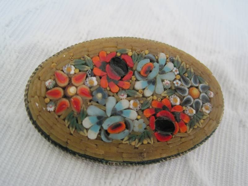 Vintage Mikro Mosaik Brosche Glas Bunte Blumen Italien Vintage Mikro Mosaik Brosche Glas Bunte Blumen Italien von HavenbytheSea