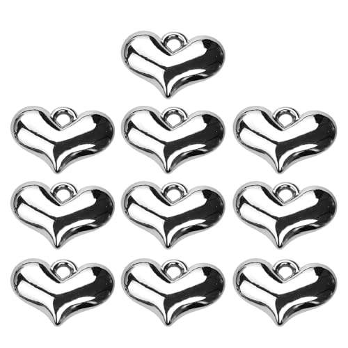 Haveratio 10 Stück Liebes-Herz-Anhänger für Heimwerker, Handwerk, Schmuckherstellung, Zubehör, vielseitige Halskette, Schlüsselanhänger, Anhänger, Zubehör von Haveratio