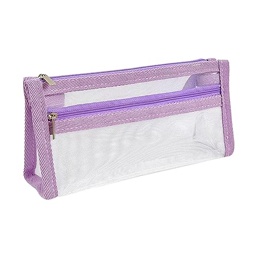 Haveratio TINGB Federmäppchen mit großer Kapazität, Netz-Bleistifttasche, Doppellagiges Stiftetui, tragbares Federmäppchen, transparente Kosmetik-Organizer-Tasche von Haveratio