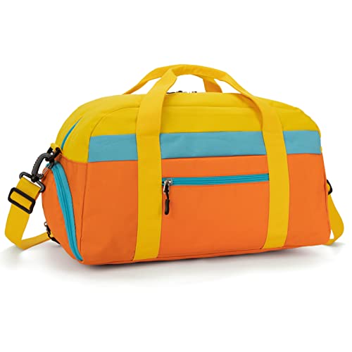 HawLander Kinder-Reisetasche für Jungen oder Mädchen, geeignet für Schule, Praxis oder Übernachtungsreisen, Orange/Abendrot im Zickzackmuster (Sunset Chevron), Farbe: von HawLander