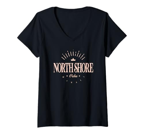 Damen Nordküste von Hawaii | Nordküste von Oahu HI Modern T-Shirt mit V-Ausschnitt Damen Nordküste von Hawaii | Nordküste von Oahu HI Modern T-Shirt mit V-Ausschnitt von Hawaii Contemporary Designs