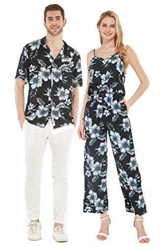 Passendes Hawaii-Luau-Hemd oder Jumpsuit mit V-Ausschnitt und Taschen in Mitternachtsblüte, Herren Midnight Bloom, Large Passendes Hawaii-Luau-Hemd oder Jumpsuit mit V-Ausschnitt und Taschen in Mitternachtsblüte, Herren Midnight Bloom, Large von Hawaii Hangover