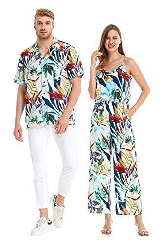Passendes Paar Hawaii Luau Shirt oder V-Ausschnitt Jumpsuit mit Taschen in Lost in Paradise, Men Lost in Paradise, Groß Passendes Paar Hawaii Luau Shirt oder V-Ausschnitt Jumpsuit mit Taschen in Lost in Paradise, Men Lost in Paradise, Groß von Hawaii Hangover