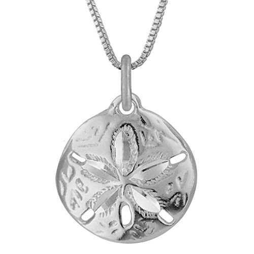 Hawaiian Silver Jewelry Sterling Sand Dollar Charm Anhänger Halskette, 45,7 cm, Sterling Silber von Hawaiian Silver Jewelry