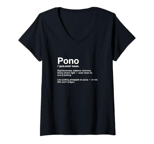 Damen Pono Words of Hawaii Lustige Definition Hawaiianisch Lernen T-Shirt mit V-Ausschnitt Damen Pono Words of Hawaii Lustige Definition Hawaiianisch Lernen T-Shirt mit V-Ausschnitt von Hawaiian Words Definition Humor Translation