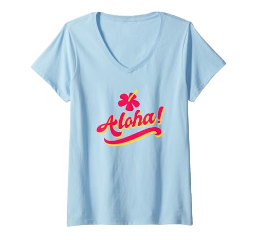 Damen Aloha T-Shirt mit V-Ausschnitt Damen Aloha T-Shirt mit V-Ausschnitt von Hawaiian