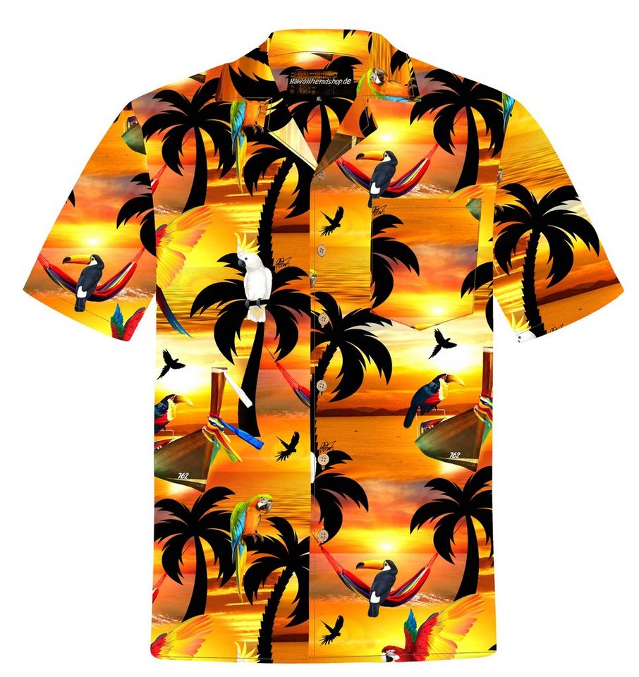 Hawaiihemdshop.de Hawaiihemd Hawaiihemdshop Hawaii Hemd Herren Baumwolle Kurzarm Papageien von Hawaiihemdshop.de