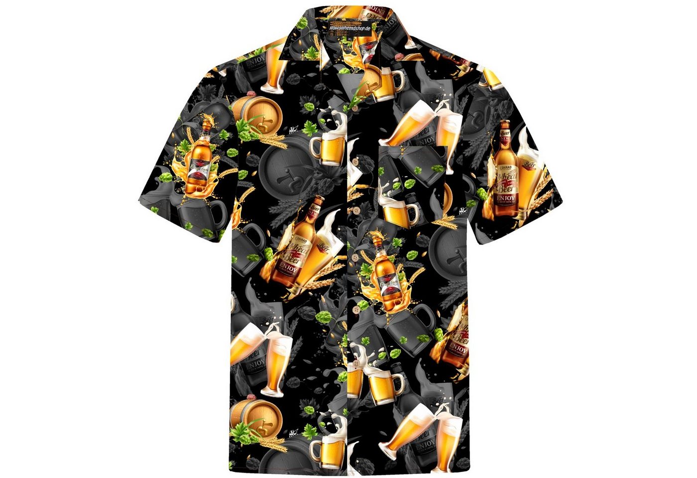 Hawaiihemdshop.de Hawaiihemd Hawaiihemdshop Hawaii Hemd Herren Baumwolle Kurzarm Papageien von Hawaiihemdshop.de