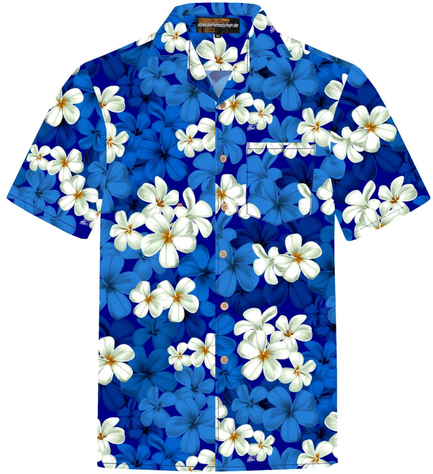 Hawaiihemdshop.de Hawaiihemd Hawaiihemdshop Hawaii Hemd Herren Baumwolle Kurzarm Blüten Shirt von Hawaiihemdshop.de