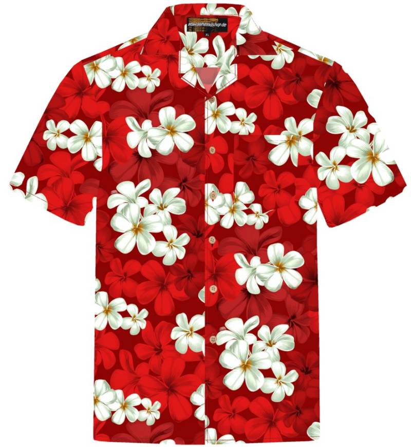 Hawaiihemdshop.de Hawaiihemd Hawaiihemdshop Hawaii Hemd Herren Baumwolle Kurzarm Blüten Shirt von Hawaiihemdshop.de