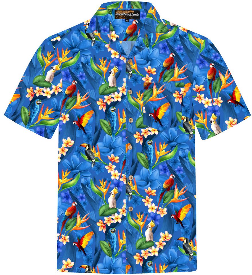 Hawaiihemdshop.de Hawaiihemd Hawaiihemdshop Hawaii Hemd Herren Baumwolle Kurzarm Papageien von Hawaiihemdshop.de