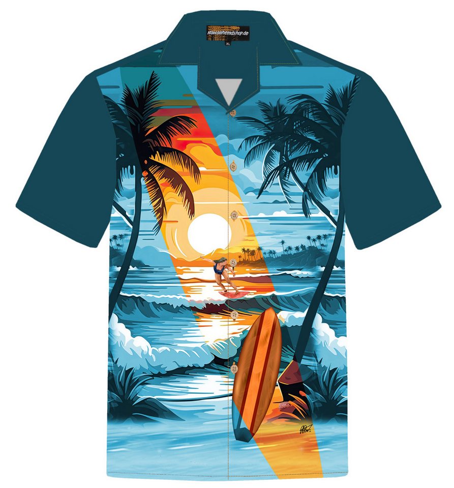 Hawaiihemdshop.de Hawaiihemd Hawaiihemdshop Hawaii Hemd Herren Baumwolle Kurzarm Strand Shirt von Hawaiihemdshop.de