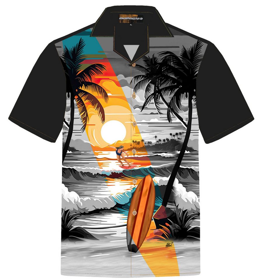 Hawaiihemdshop.de Hawaiihemd Hawaiihemdshop Hawaii Hemd Herren Baumwolle Kurzarm Strand Shirt von Hawaiihemdshop.de