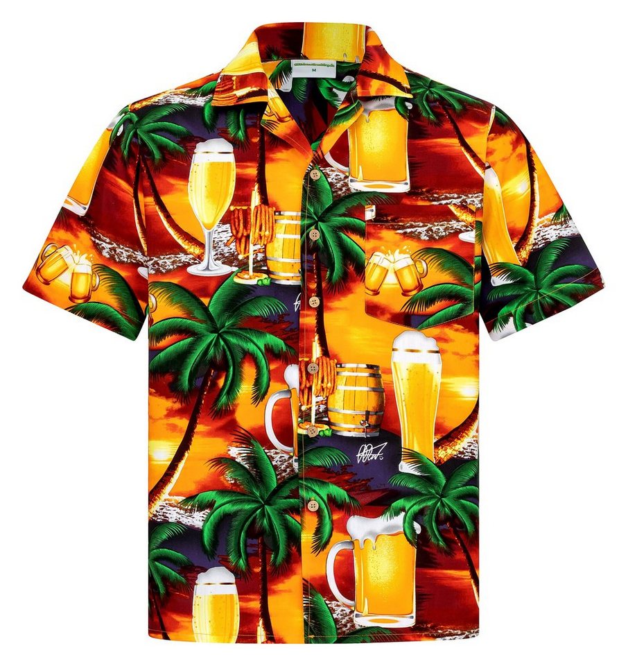 Hawaiihemdshop.de Hawaiihemd Hawaiihemdshop Hawaii Hemd Herren Baumwolle Kurzarm Strand Shirt von Hawaiihemdshop.de