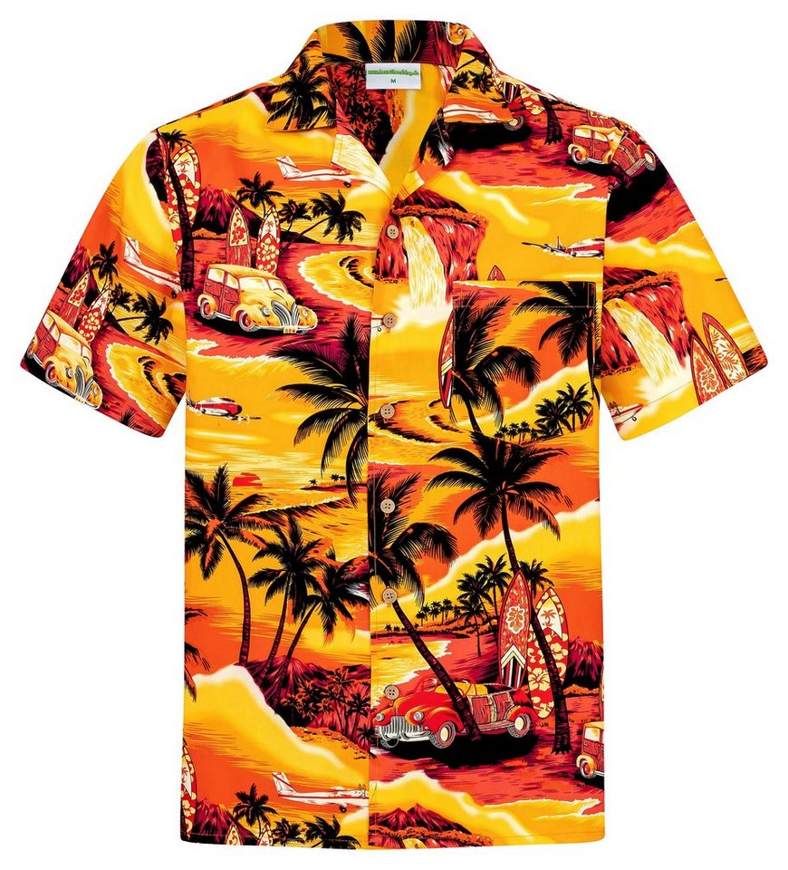 Hawaiihemdshop.de Hawaiihemd Hawaiihemdshop Hawaii Hemd Herren Baumwolle Kurzarm Strand Shirt von Hawaiihemdshop.de