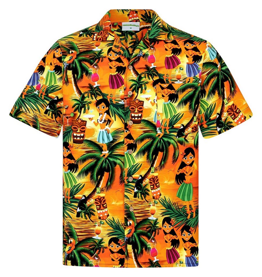 Hawaiihemdshop.de Hawaiihemd Hawaiihemdshop Hawaii Hemd Herren Baumwolle Kurzarm Strand Shirt von Hawaiihemdshop.de