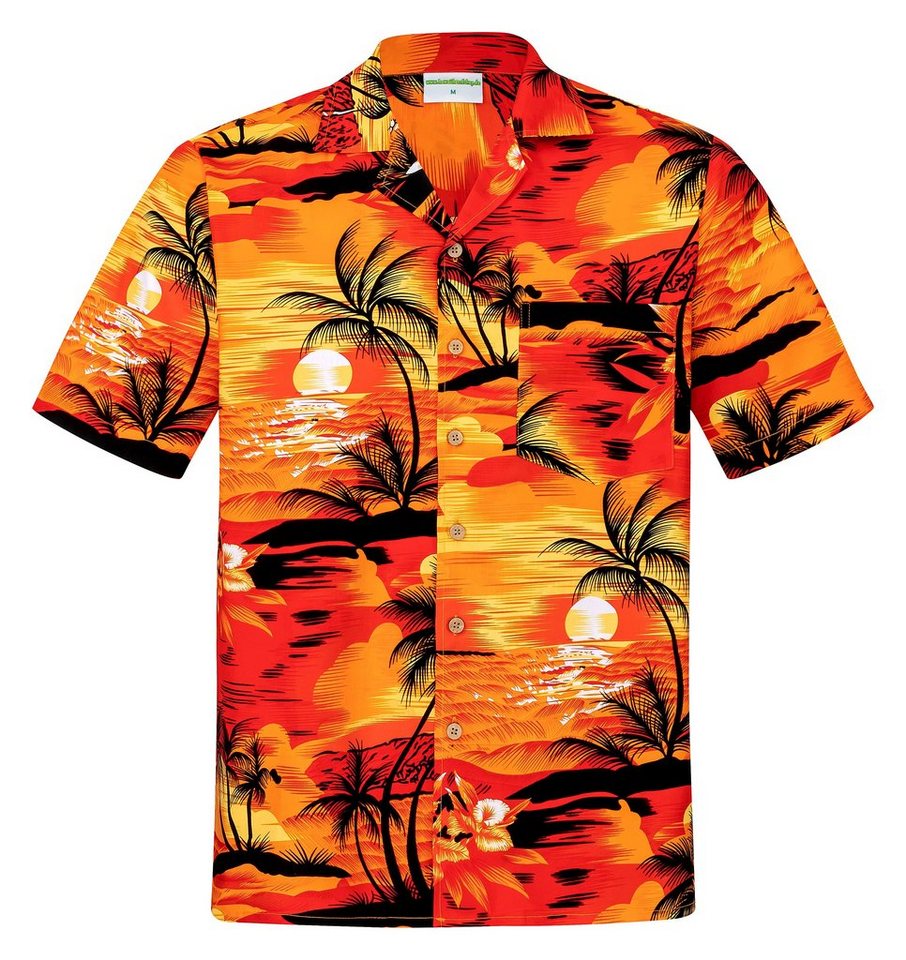 Hawaiihemdshop.de Hawaiihemd Hawaiihemdshop Hawaii Hemd Herren Baumwolle Kurzarm Strand Shirt von Hawaiihemdshop.de