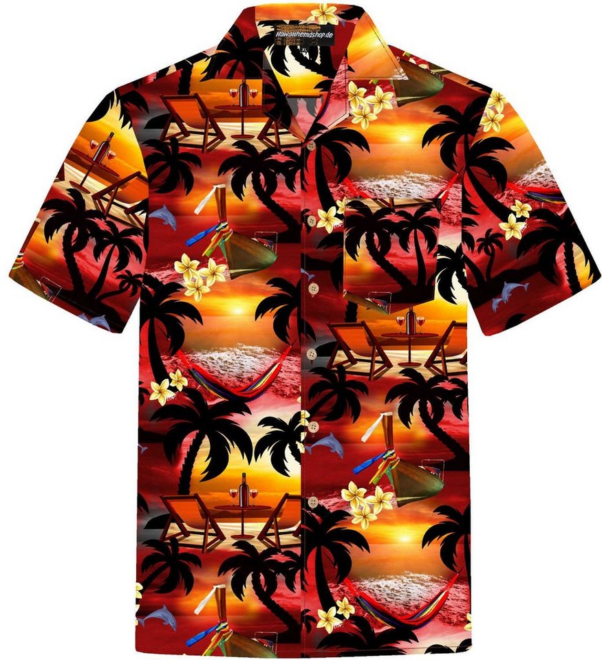 Hawaiihemdshop.de Hawaiihemd Hawaiihemdshop Hawaii Hemd Herren Baumwolle Kurzarm Strand Shirt von Hawaiihemdshop.de