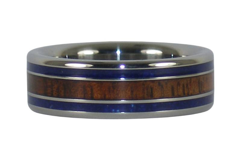 Blauen Lapis Und Koa Titan-Band von Hawaiititanium