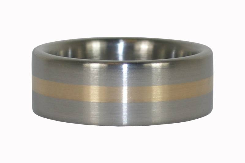 Gold-Inlay-Titan-Ring-Band von Hawaiititanium