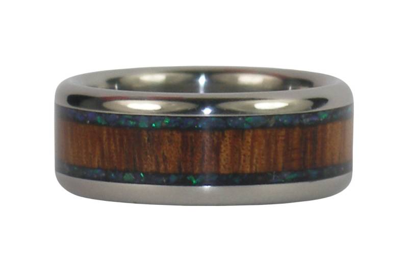 Opal Und Holz Titanring von Hawaiititanium