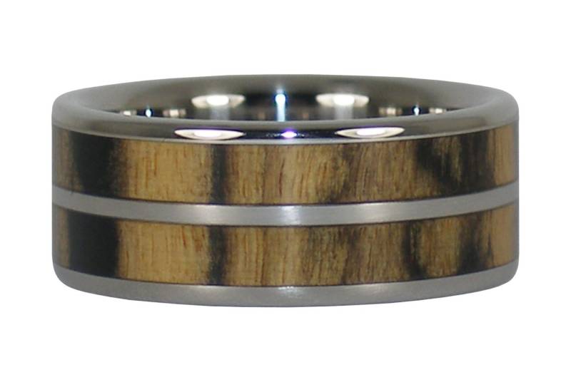 Schwarz Und Weiß Ebenholz Holz Titanring Mit Passenden Maserung von Hawaiititanium