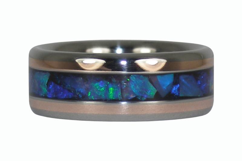 Schwarzer Opalring Mit Rose Gold von Hawaiititanium