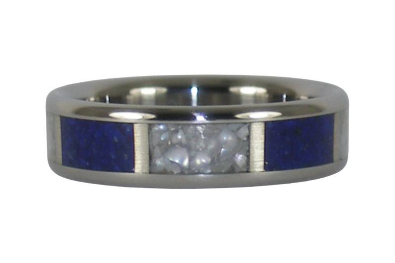 Titanring Mit Lapis Und Perle von Hawaiititanium
