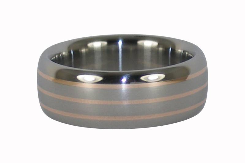 Titanring Mit Rose Gold-Inlay von Hawaiititanium