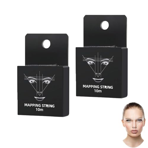 Vorgefärbtes Augenbrauen-Mapping -Garn für Mikroblading & Permanent Make-up, Präzisionsfaden 1mm x 10m, Sicher & Vegan(Schwarz *2) von Hawfund