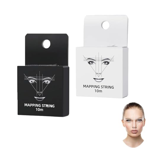 Vorgefärbtes Augenbrauen-Mapping -Garn für Mikroblading & Permanent Make-up, Präzisionsfaden 1mm x 10m, Sicher & Vegan(Schwarz und Weiß) von Hawfund