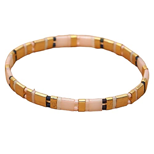 Hawhy Handgefertigtes Tila Stretch Miyuki Perlen Armband für Mädchen und Damen (T08) von Hawhy