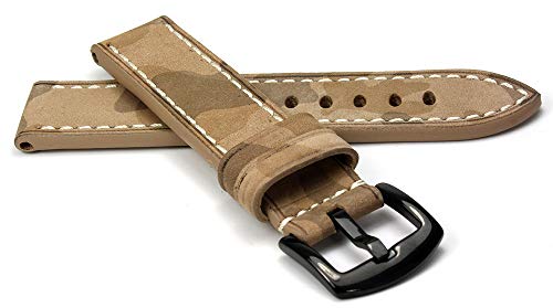Hawker RIOS1931 Rindsleder Uhrenarmband handgemacht in Deutschland Robust 20mm Sand Camouflage von Hawker