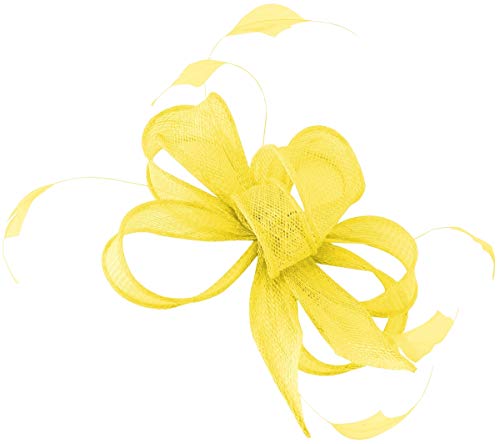 Hawkins Collection Sinamay Fascinator mit Schlaufen und Blättern, gelb, 1 count (Pack of 1) von Hawkins Collection