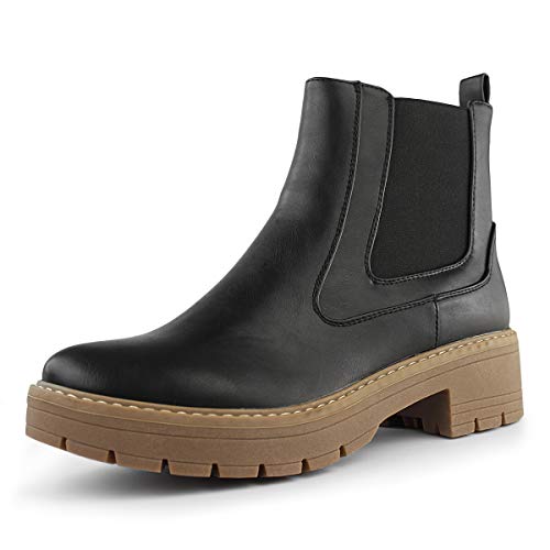 Hawkwell Damen Schlupf auf klobige Ferse Ankle Chelsea Boot,Schwarz EU 41 von Hawkwell