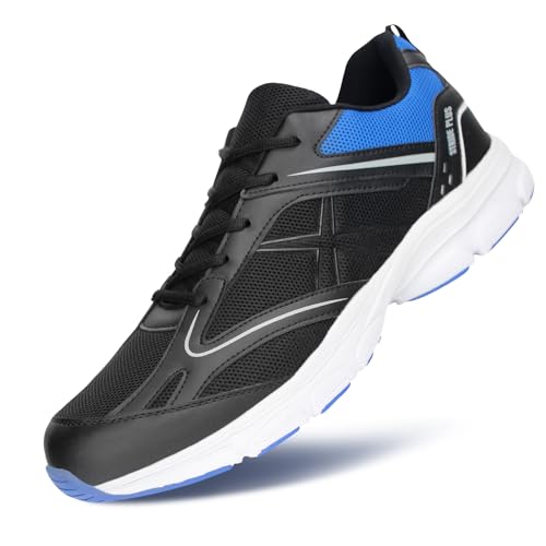 Hawkwell Herren-Sneakers in Übergröße, lässig, leicht, zum Gehen, Sportschuhe, EU-Größe 47 48 49 50 51 52 53, schwarzes Netz, EU 47 von Hawkwell