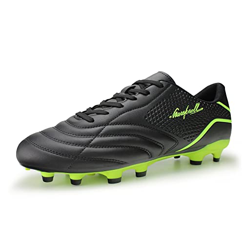 Hawkwell Jugend Herren Outdoor Professional Training Fester Boden Fußballschuhe, Schwarz Grün, EU 41 von Hawkwell