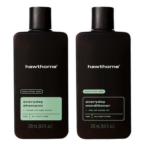 Hawthorne Herren Everyday Shampoo und Conditioner Set Sulfatfreies Shampoo und Conditioner mit reinem Avocadoöl und Kokosöl für stärkeres, gesünderes Haar Minz- und Eukalyptusduft je 8 fl. oz Hawthorne Herren Everyday Shampoo und Conditioner Set Sulfatfreies Shampoo und Conditioner mit reinem Avocadoöl und Kokosöl für stärkeres, gesünderes Haar Minz- und Eukalyptusduft je 8 fl. oz von Hawthorne