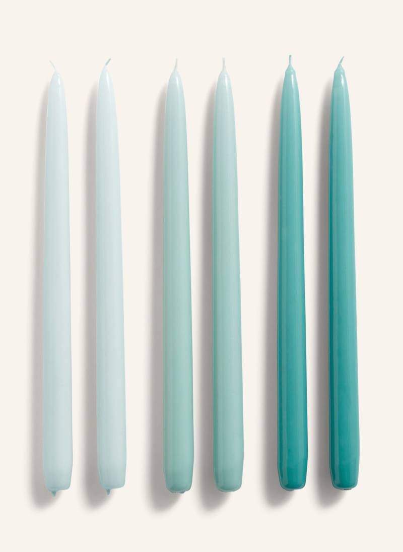 Hay 6er-Set Stabkerzen Candle Conical blau von Hay
