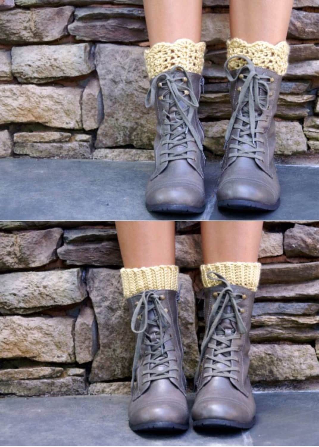 Lacey Boot Manschetten - Reversible Tragen Sie Sie 2 Wege Frauen Beinwärmer Häkeln von HayCreekRoadBoutique