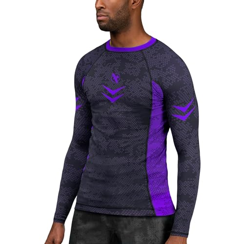 Hayabusa BJJ Rash Guards für Herren, langärmelig - Violett - X-Groß von Hayabusa