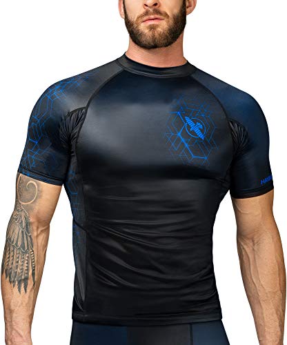 Hayabusa Geo Short Sleeve Rashguard - Zwart / Blauw von Hayabusa