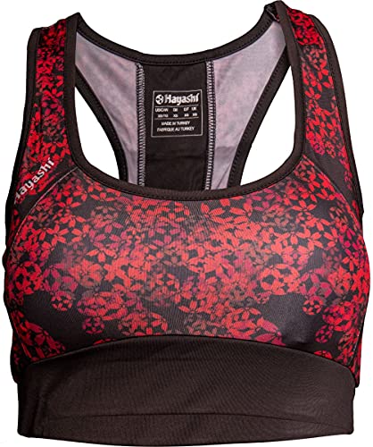 Hayashi Sports Bra „Flowers“-Black-red-L von Hayashi