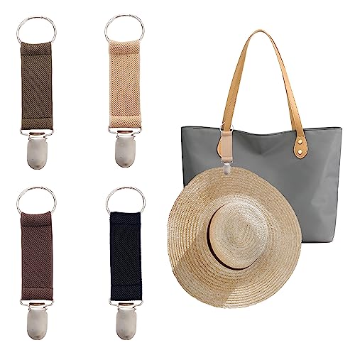 Hayaww 4 Pcs Reisetasche Hut Clip, Hutclips FüR Reisen Auf Taschen Hut-Halter FüR Outdoor Taschen Huthalter Clips Hut-Clips FüR Reisen Auf Tasche FüR Damen, Herren Huttaschen Reisen Outdoor(Farbe 2) von Hayaww