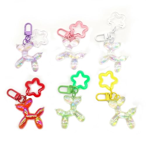 Hayaww 6 Stück Ballon Hund Design Schlüsselanhänger Schlüsselanhänger Hund Key Chain Haustierschlüsselanhänger Autoschlüsselanhänger Schlüsselanhänger für Autoschlüssel,Handtasche,Geldbörse von Hayaww